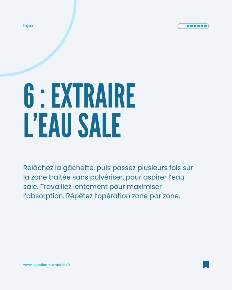 Extraire l’eau sale après nettoyage