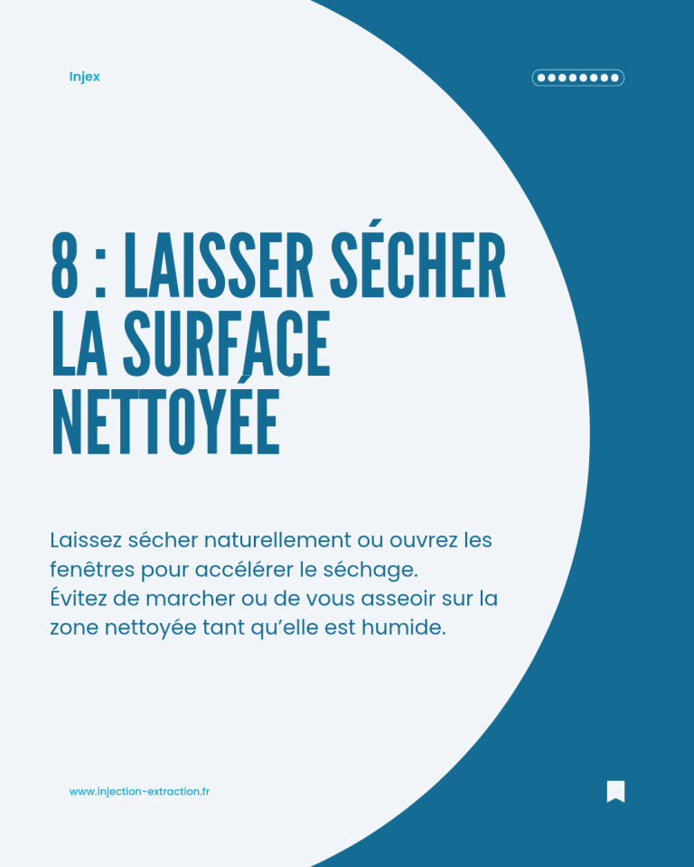 Laisser sécher la surface nettoyée