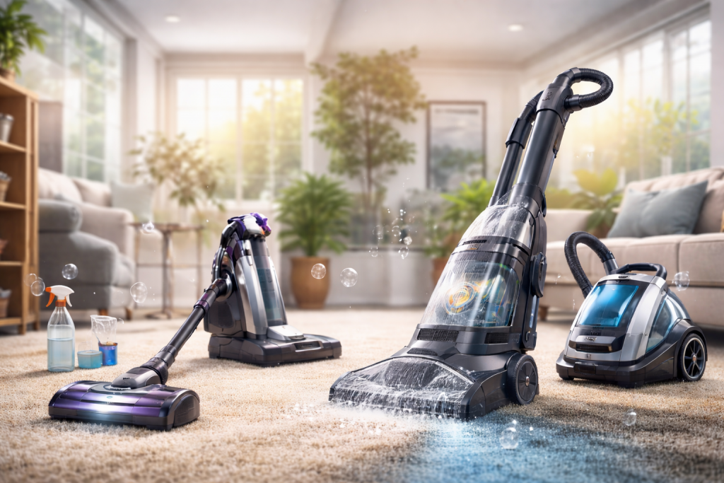 Aspirateur tapis performant nettoyant un tapis en profondeur en 2026