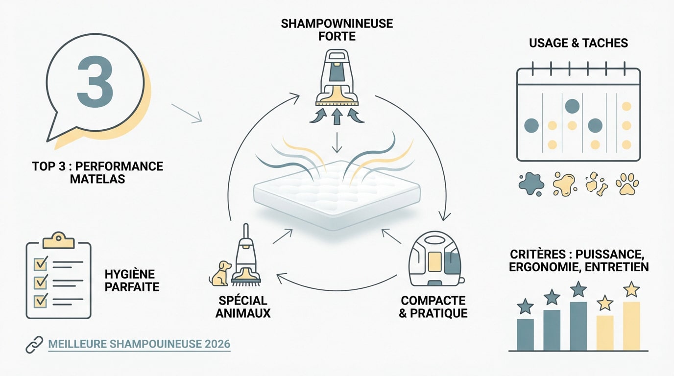Comparatif des meilleures shampouineuses pour nettoyer un matelas en profondeur