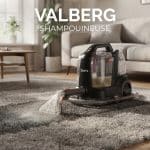 Que vaut vraiment la shampouineuse Valberg SP3 a 49,98 EUR ? 4 Shampouineuse Valberg en action sur un tapis de salon, illustration du test et avis complet sur cet appareil de nettoyage.
